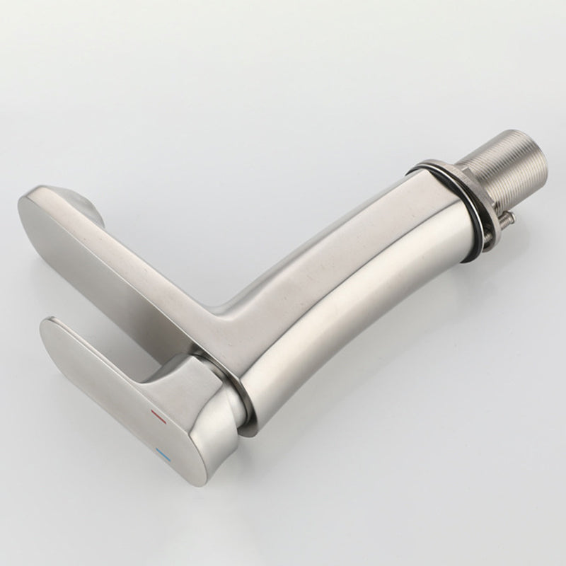 Square 1-Handle Bathroom Faucet 1 Hole Vessel Sink Bathroom Faucet Clearhalo 'Bathroom Remodel & Bathroom Fixtures' 'Bathroom Sink Faucets' 'Bathroom Sinks & Faucet Components' 'bathroom_sink_faucets' 'Home Improvement' 'home_improvement' 'home_improvement_bathroom_sink_faucets' 6065086