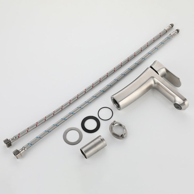 Square 1-Handle Bathroom Faucet 1 Hole Vessel Sink Bathroom Faucet Clearhalo 'Bathroom Remodel & Bathroom Fixtures' 'Bathroom Sink Faucets' 'Bathroom Sinks & Faucet Components' 'bathroom_sink_faucets' 'Home Improvement' 'home_improvement' 'home_improvement_bathroom_sink_faucets' 6065087