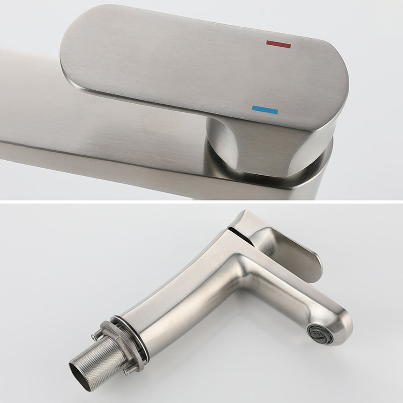 Square 1-Handle Bathroom Faucet 1 Hole Vessel Sink Bathroom Faucet Clearhalo 'Bathroom Remodel & Bathroom Fixtures' 'Bathroom Sink Faucets' 'Bathroom Sinks & Faucet Components' 'bathroom_sink_faucets' 'Home Improvement' 'home_improvement' 'home_improvement_bathroom_sink_faucets' 6065089