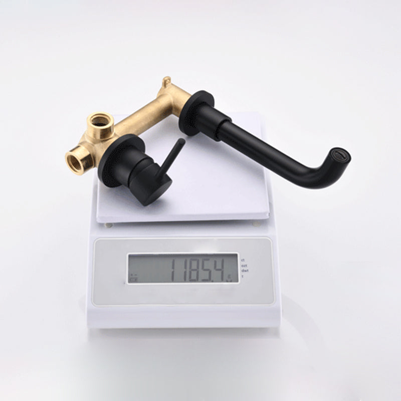 Circular Single Handle Bathroom Faucet 2 Hole Wall Mounted Bathroom Faucet with Swivel Clearhalo 'Bathroom Remodel & Bathroom Fixtures' 'Bathroom Sink Faucets' 'Bathroom Sinks & Faucet Components' 'bathroom_sink_faucets' 'Home Improvement' 'home_improvement' 'home_improvement_bathroom_sink_faucets' 6065106