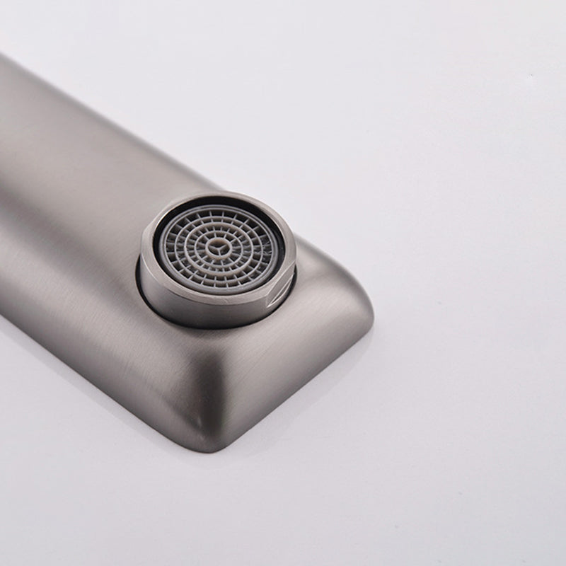 Square Single Handle Bathroom Faucet 2 Hole Wall Mounted Bathroom Faucet Clearhalo 'Bathroom Remodel & Bathroom Fixtures' 'Bathroom Sink Faucets' 'Bathroom Sinks & Faucet Components' 'bathroom_sink_faucets' 'Home Improvement' 'home_improvement' 'home_improvement_bathroom_sink_faucets' 6065125