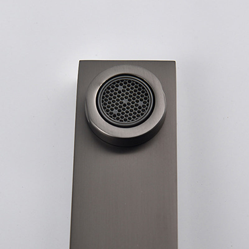 Modern 1-Handle Bathroom Sink Faucet 2 Hole Wall Mounted Bathroom Faucet Brass Clearhalo 'Bathroom Remodel & Bathroom Fixtures' 'Bathroom Sink Faucets' 'Bathroom Sinks & Faucet Components' 'bathroom_sink_faucets' 'Home Improvement' 'home_improvement' 'home_improvement_bathroom_sink_faucets' 6065141