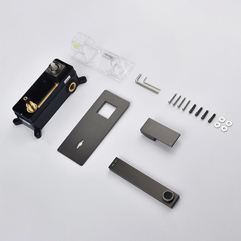 Modern 1-Handle Bathroom Sink Faucet 2 Hole Wall Mounted Bathroom Faucet Brass Clearhalo 'Bathroom Remodel & Bathroom Fixtures' 'Bathroom Sink Faucets' 'Bathroom Sinks & Faucet Components' 'bathroom_sink_faucets' 'Home Improvement' 'home_improvement' 'home_improvement_bathroom_sink_faucets' 6065143