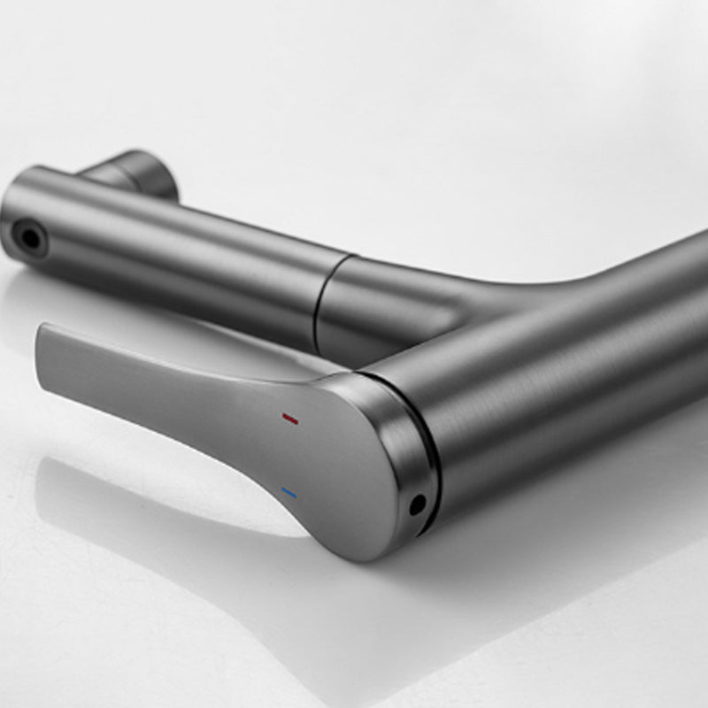 Circular Single Handle Bathroom Faucet Single Hole Vessel Sink Faucet with Swivel Clearhalo 'Bathroom Remodel & Bathroom Fixtures' 'Bathroom Sink Faucets' 'Bathroom Sinks & Faucet Components' 'bathroom_sink_faucets' 'Home Improvement' 'home_improvement' 'home_improvement_bathroom_sink_faucets' 6065181