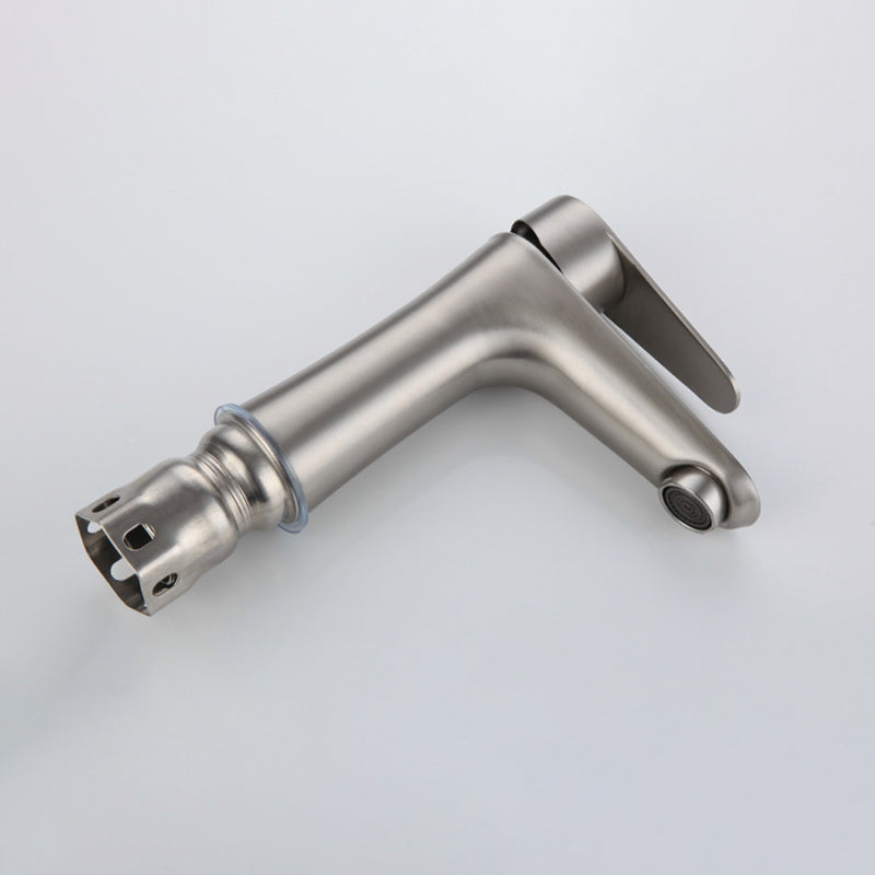 Circular Single Handle Bathroom Faucet Single Hole Vessel Sink Faucet in Chrome Clearhalo 'Bathroom Remodel & Bathroom Fixtures' 'Bathroom Sink Faucets' 'Bathroom Sinks & Faucet Components' 'bathroom_sink_faucets' 'Home Improvement' 'home_improvement' 'home_improvement_bathroom_sink_faucets' 6065218