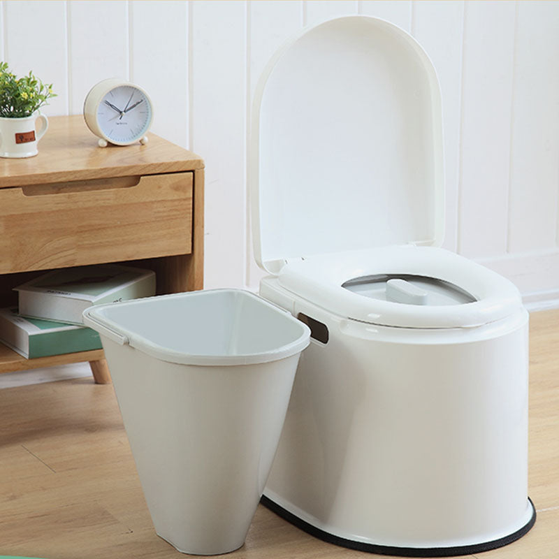 Contemporary Plastic Toilet Floor Mounted Toilet Bowl for Bathroom White Hollow Barrel Clearhalo 'Bathroom Remodel & Bathroom Fixtures' 'Home Improvement' 'home_improvement' 'home_improvement_toilets' 'Toilets & Bidets' 'Toilets' 6070622