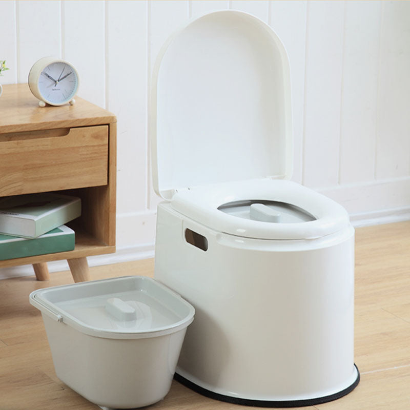 Contemporary Plastic Toilet Floor Mounted Toilet Bowl for Bathroom White Solid Barrel Clearhalo 'Bathroom Remodel & Bathroom Fixtures' 'Home Improvement' 'home_improvement' 'home_improvement_toilets' 'Toilets & Bidets' 'Toilets' 6070624