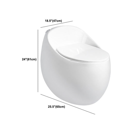 Siphon Jet Round Toilet Mini Indoor Flush Toilet for Washroom Clearhalo 'Bathroom Remodel & Bathroom Fixtures' 'Home Improvement' 'home_improvement' 'home_improvement_toilets' 'Toilets & Bidets' 'Toilets' 6071406