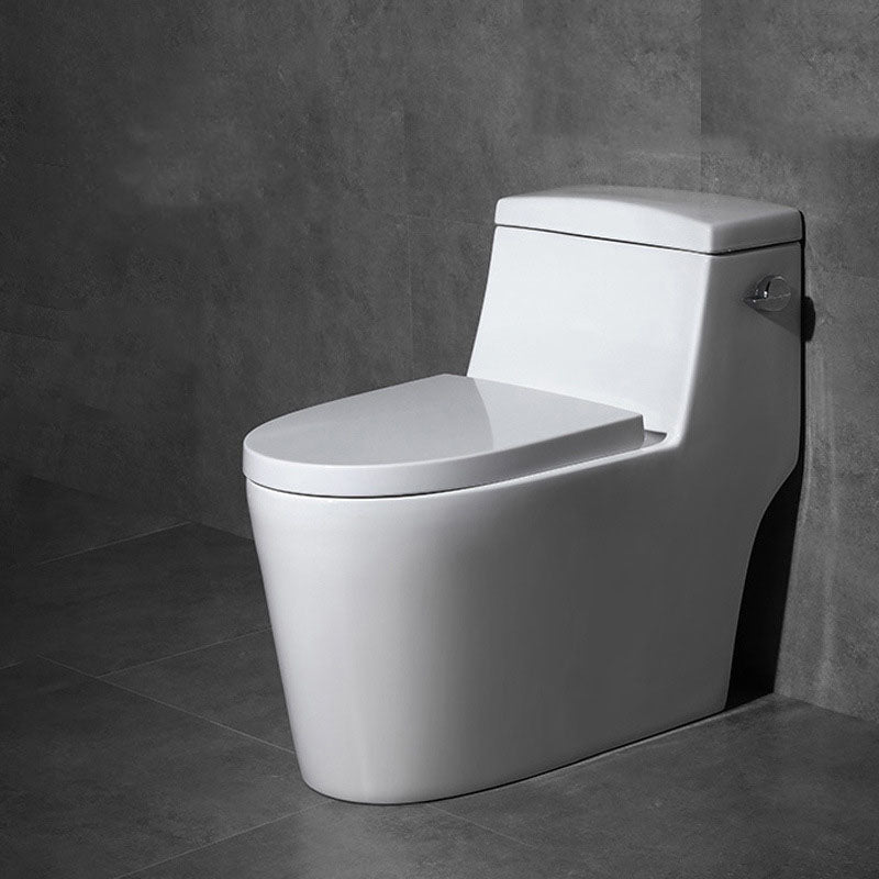 White Ceramic Floor Toilet Elongated One Piece Toilet with Glazed Surface Clearhalo 'Bathroom Remodel & Bathroom Fixtures' 'Home Improvement' 'home_improvement' 'home_improvement_toilets' 'Toilets & Bidets' 'Toilets' 6071419