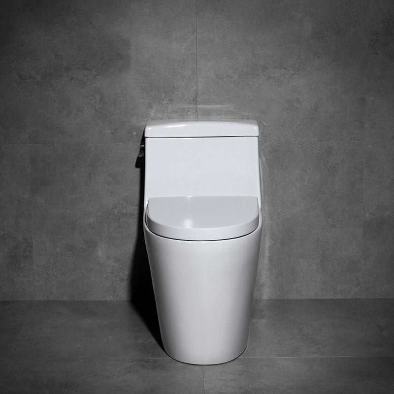 White Ceramic Floor Toilet Elongated One Piece Toilet with Glazed Surface Clearhalo 'Bathroom Remodel & Bathroom Fixtures' 'Home Improvement' 'home_improvement' 'home_improvement_toilets' 'Toilets & Bidets' 'Toilets' 6071420