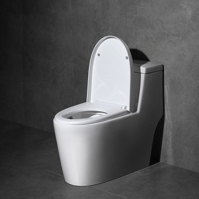 White Ceramic Floor Toilet Elongated One Piece Toilet with Glazed Surface Clearhalo 'Bathroom Remodel & Bathroom Fixtures' 'Home Improvement' 'home_improvement' 'home_improvement_toilets' 'Toilets & Bidets' 'Toilets' 6071421
