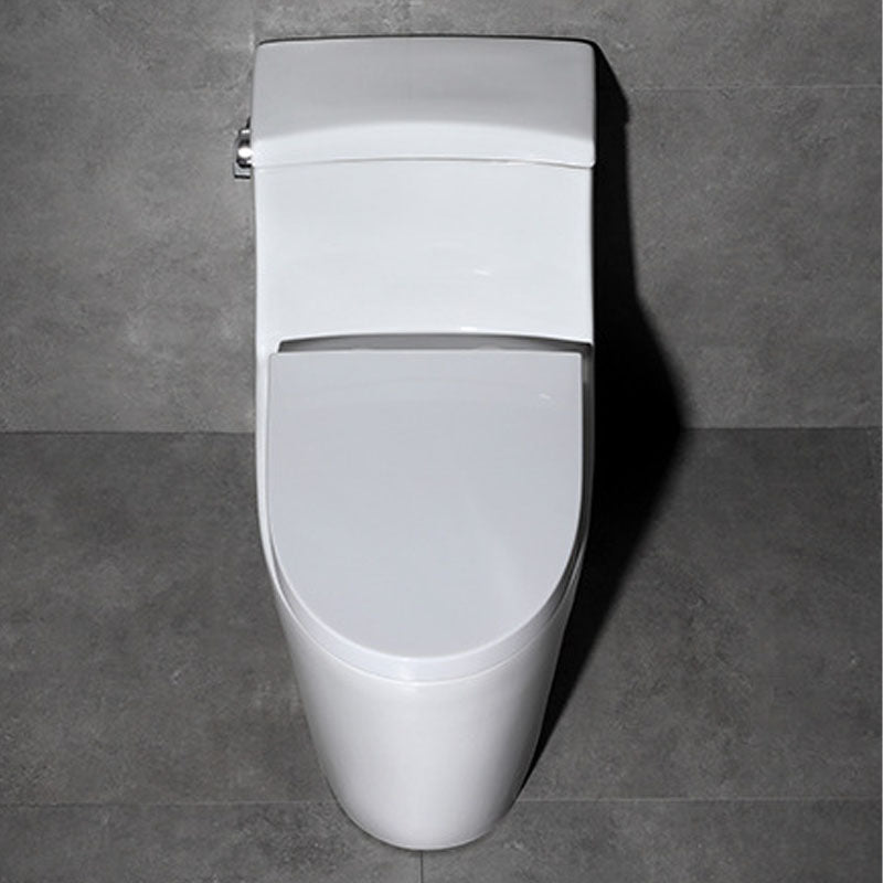 White Ceramic Floor Toilet Elongated One Piece Toilet with Glazed Surface Clearhalo 'Bathroom Remodel & Bathroom Fixtures' 'Home Improvement' 'home_improvement' 'home_improvement_toilets' 'Toilets & Bidets' 'Toilets' 6071426