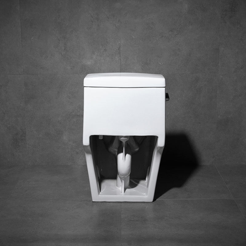 White Ceramic Floor Toilet Elongated One Piece Toilet with Glazed Surface Clearhalo 'Bathroom Remodel & Bathroom Fixtures' 'Home Improvement' 'home_improvement' 'home_improvement_toilets' 'Toilets & Bidets' 'Toilets' 6071427
