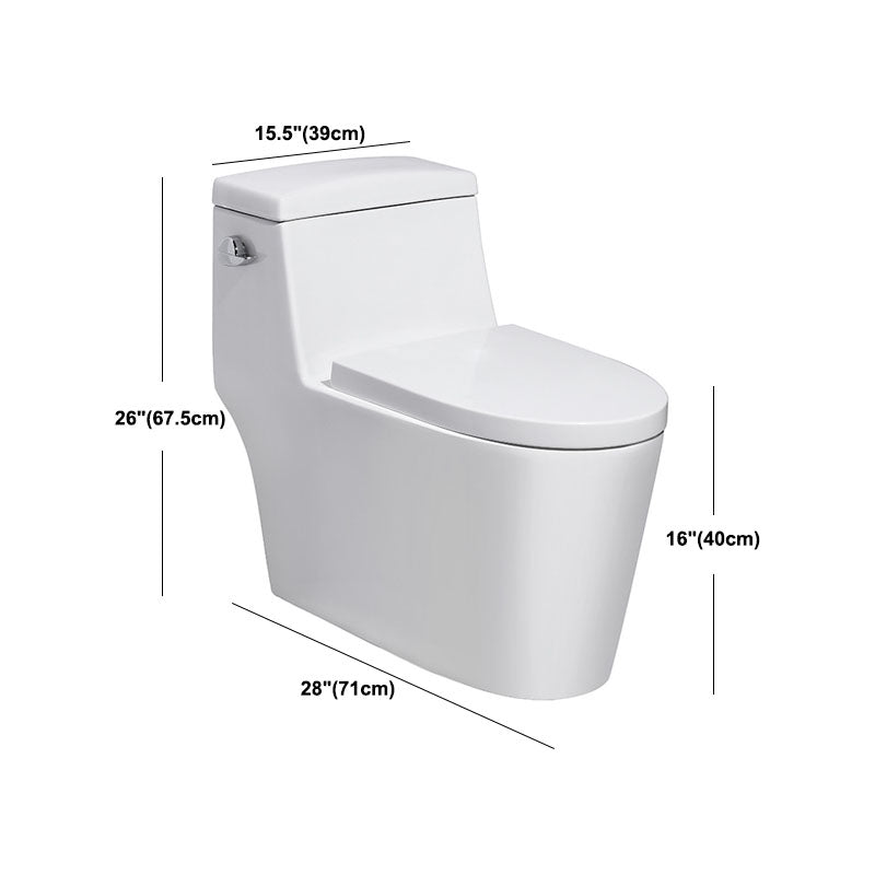 White Ceramic Floor Toilet Elongated One Piece Toilet with Glazed Surface Clearhalo 'Bathroom Remodel & Bathroom Fixtures' 'Home Improvement' 'home_improvement' 'home_improvement_toilets' 'Toilets & Bidets' 'Toilets' 6071432