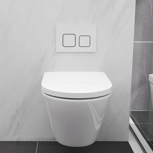 Modern White Siphon Jet Toilet Bowl Wall Mount Flush Toilet With Seat for Bathroom Clearhalo 'Bathroom Remodel & Bathroom Fixtures' 'Home Improvement' 'home_improvement' 'home_improvement_toilets' 'Toilets & Bidets' 'Toilets' 6071462
