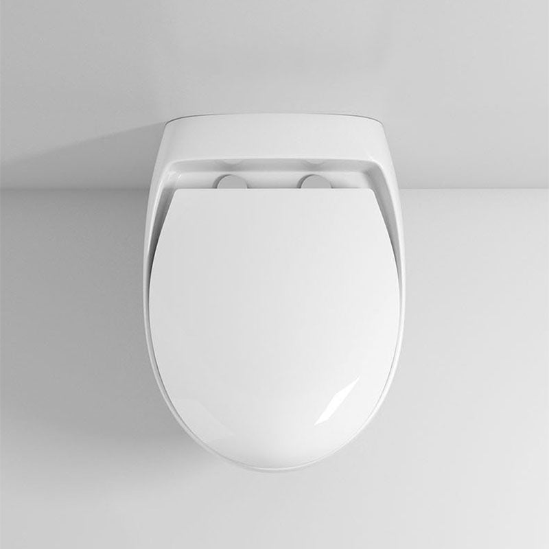 Wall-mounted Round Hanging Toilet Soft-Close Seat Toilet with Glazed Surface Clearhalo 'Bathroom Remodel & Bathroom Fixtures' 'Home Improvement' 'home_improvement' 'home_improvement_toilets' 'Toilets & Bidets' 'Toilets' 6071502