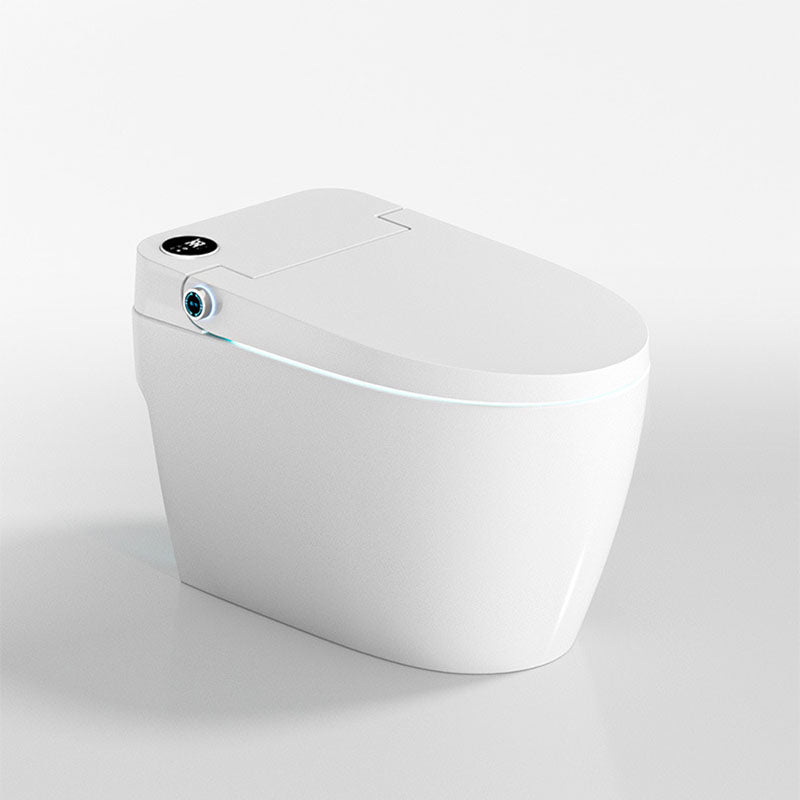 Modern White Skirted Toilet Bowl All-In-One Toilet with Seat for Bathroom Automatic Flip 16" Clearhalo 'Bathroom Remodel & Bathroom Fixtures' 'Home Improvement' 'home_improvement' 'home_improvement_toilets' 'Toilets & Bidets' 'Toilets' 6071510
