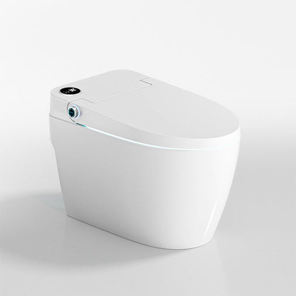 Modern White Skirted Toilet Bowl All-In-One Toilet with Seat for Bathroom Automatic Flip 16" Clearhalo 'Bathroom Remodel & Bathroom Fixtures' 'Home Improvement' 'home_improvement' 'home_improvement_toilets' 'Toilets & Bidets' 'Toilets' 6071510