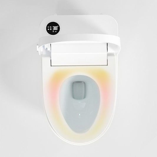 Modern White Skirted Toilet Bowl All-In-One Toilet with Seat for Bathroom Clearhalo 'Bathroom Remodel & Bathroom Fixtures' 'Home Improvement' 'home_improvement' 'home_improvement_toilets' 'Toilets & Bidets' 'Toilets' 6071519