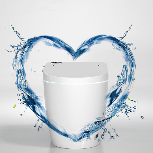 Modern White Skirted Toilet Bowl All-In-One Toilet with Seat for Bathroom Clearhalo 'Bathroom Remodel & Bathroom Fixtures' 'Home Improvement' 'home_improvement' 'home_improvement_toilets' 'Toilets & Bidets' 'Toilets' 6071521