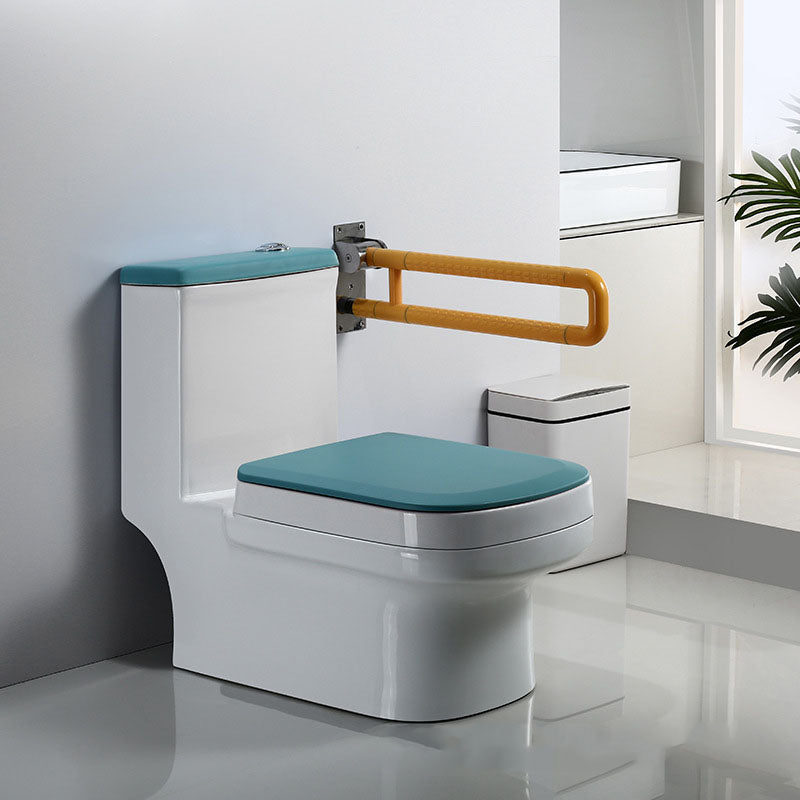 Siphon Jet Toilet Water Efficient Compact Toilet with Ceramic Glazed Surface Light Blue White Clearhalo 'Bathroom Remodel & Bathroom Fixtures' 'Home Improvement' 'home_improvement' 'home_improvement_toilets' 'Toilets & Bidets' 'Toilets' 6071594