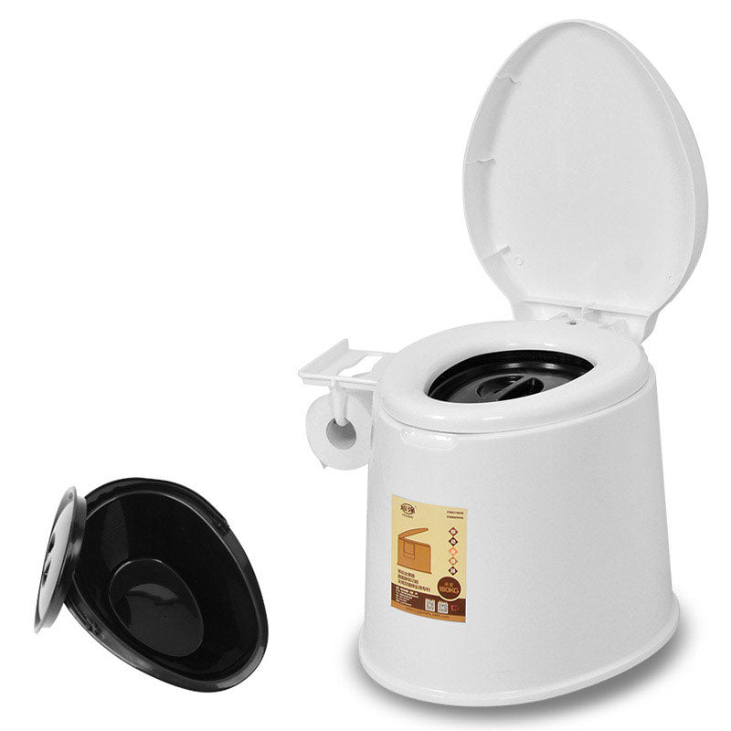 Contemporary Plastic Toilet Floor Mounted Toilet Bowl with Seat for Bathroom 16"L x 20"W x 16"H White Solid Barrel Clearhalo 'Bathroom Remodel & Bathroom Fixtures' 'Home Improvement' 'home_improvement' 'home_improvement_toilets' 'Toilets & Bidets' 'Toilets' 6071619