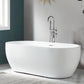 Modern White Acrylic Bath Tub Oval Freestanding Bathtub for Home Tub with Freestanding Tub Fillers Clearhalo 'Bathroom Remodel & Bathroom Fixtures' 'Bathtubs' 'Home Improvement' 'home_improvement' 'home_improvement_bathtubs' 'Showers & Bathtubs' 6075423