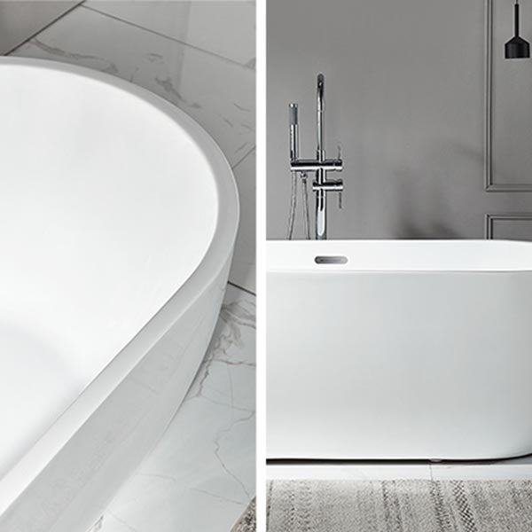 Modern White Acrylic Bath Tub Oval Freestanding Bathtub for Home Clearhalo 'Bathroom Remodel & Bathroom Fixtures' 'Bathtubs' 'Home Improvement' 'home_improvement' 'home_improvement_bathtubs' 'Showers & Bathtubs' 6075426