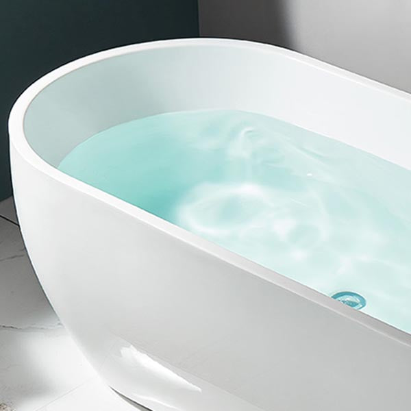 Modern White Acrylic Bath Tub Oval Freestanding Bathtub for Home Clearhalo 'Bathroom Remodel & Bathroom Fixtures' 'Bathtubs' 'Home Improvement' 'home_improvement' 'home_improvement_bathtubs' 'Showers & Bathtubs' 6075430