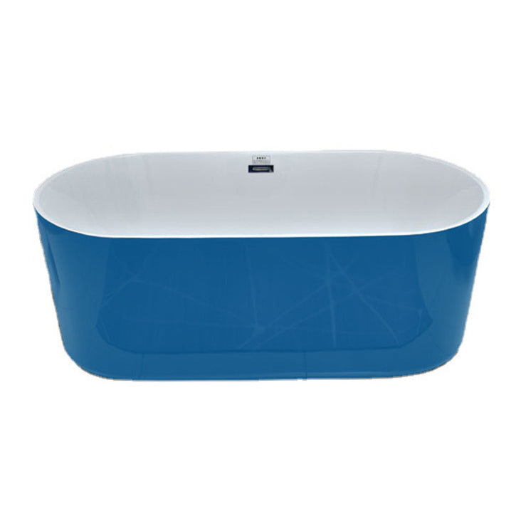 Modern Matte Acrylic Bath Tub Oval Freestanding Tub for Home Clearhalo 'Bathroom Remodel & Bathroom Fixtures' 'Bathtubs' 'Home Improvement' 'home_improvement' 'home_improvement_bathtubs' 'Showers & Bathtubs' 6075452