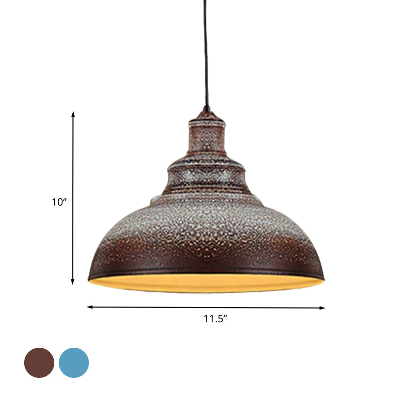 Blue/Rust 1 Head Ceiling Lighting Antiqued Metal Barn Pulley Pendant Lamp for Dining Room Clearhalo 'Art Deco Pendants' 'Cast Iron' 'Ceiling Lights' 'Ceramic' 'Crystal' 'Industrial Pendants' 'Industrial' 'Metal' 'Middle Century Pendants' 'Pendant Lights' 'Pendants' 'Tiffany' Lighting' 607574