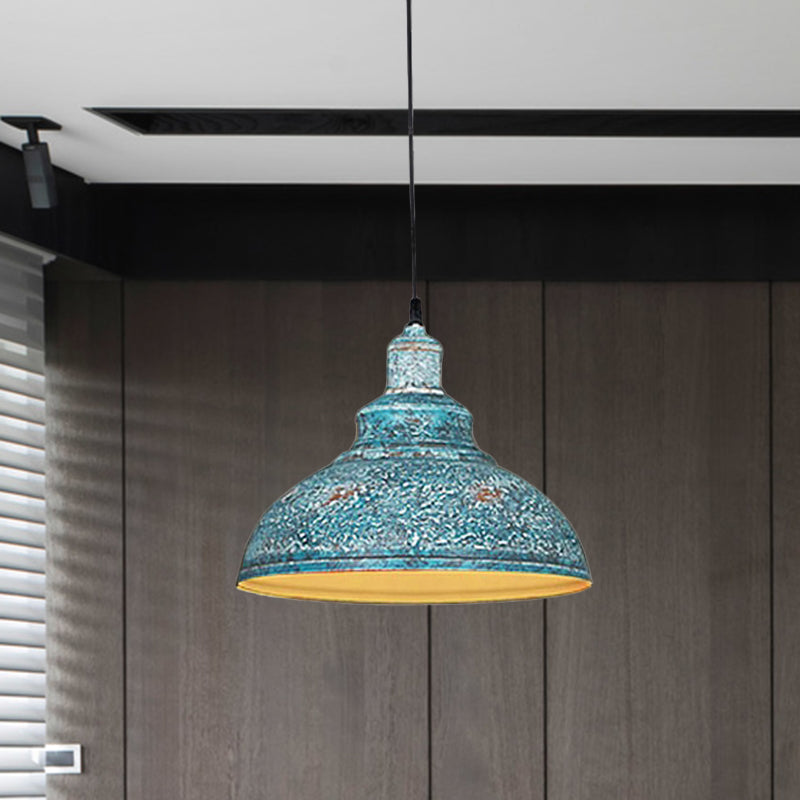 Blue/Rust 1 Head Ceiling Lighting Antiqued Metal Barn Pulley Pendant Lamp for Dining Room Clearhalo 'Art Deco Pendants' 'Cast Iron' 'Ceiling Lights' 'Ceramic' 'Crystal' 'Industrial Pendants' 'Industrial' 'Metal' 'Middle Century Pendants' 'Pendant Lights' 'Pendants' 'Tiffany' Lighting' 607576