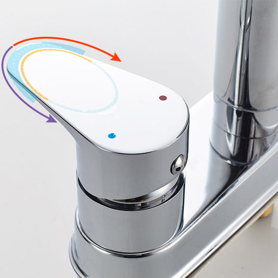 Modern 1-Handle Bathroom Sink Faucet 2 Hole Centerset Lavatory Faucet Clearhalo 'Bathroom Remodel & Bathroom Fixtures' 'Bathroom Sink Faucets' 'Bathroom Sinks & Faucet Components' 'bathroom_sink_faucets' 'Home Improvement' 'home_improvement' 'home_improvement_bathroom_sink_faucets' 6077858