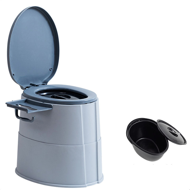 Modern Flush Toilet Plastic Round Floor Mount Toilet Bowl for Bathroom Grey Antiskid Solid Barrel Clearhalo 'Bathroom Remodel & Bathroom Fixtures' 'Home Improvement' 'home_improvement' 'home_improvement_toilets' 'Toilets & Bidets' 'Toilets' 6077895
