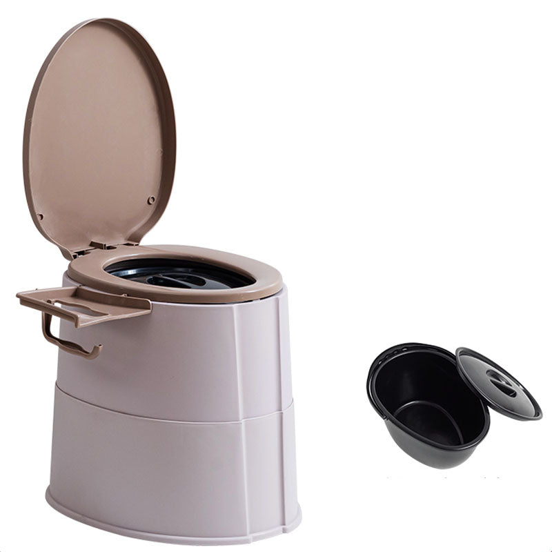 Modern Flush Toilet Plastic Round Floor Mount Toilet Bowl for Bathroom Khaki Antiskid Solid Barrel Clearhalo 'Bathroom Remodel & Bathroom Fixtures' 'Home Improvement' 'home_improvement' 'home_improvement_toilets' 'Toilets & Bidets' 'Toilets' 6077899