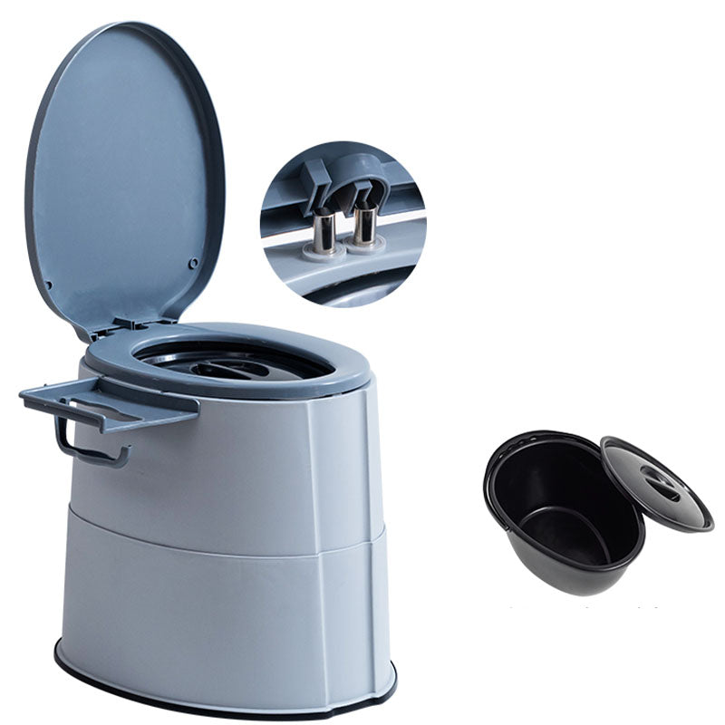 Modern Flush Toilet Plastic Round Floor Mount Toilet Bowl for Bathroom Grey Upgrading Antiskid Solid Barrel Clearhalo 'Bathroom Remodel & Bathroom Fixtures' 'Home Improvement' 'home_improvement' 'home_improvement_toilets' 'Toilets & Bidets' 'Toilets' 6077903