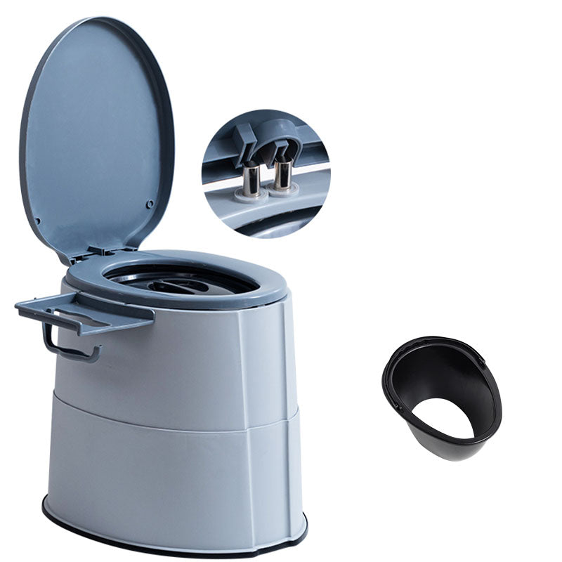 Modern Flush Toilet Plastic Round Floor Mount Toilet Bowl for Bathroom Grey Upgrading Antiskid Hollow Barrel Clearhalo 'Bathroom Remodel & Bathroom Fixtures' 'Home Improvement' 'home_improvement' 'home_improvement_toilets' 'Toilets & Bidets' 'Toilets' 6077904