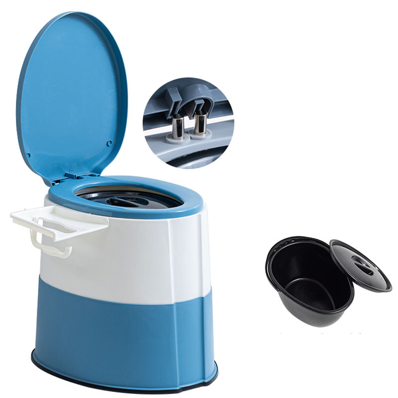 Modern Flush Toilet Plastic Round Floor Mount Toilet Bowl for Bathroom Blue Upgrading Antiskid Solid Barrel Clearhalo 'Bathroom Remodel & Bathroom Fixtures' 'Home Improvement' 'home_improvement' 'home_improvement_toilets' 'Toilets & Bidets' 'Toilets' 6077907