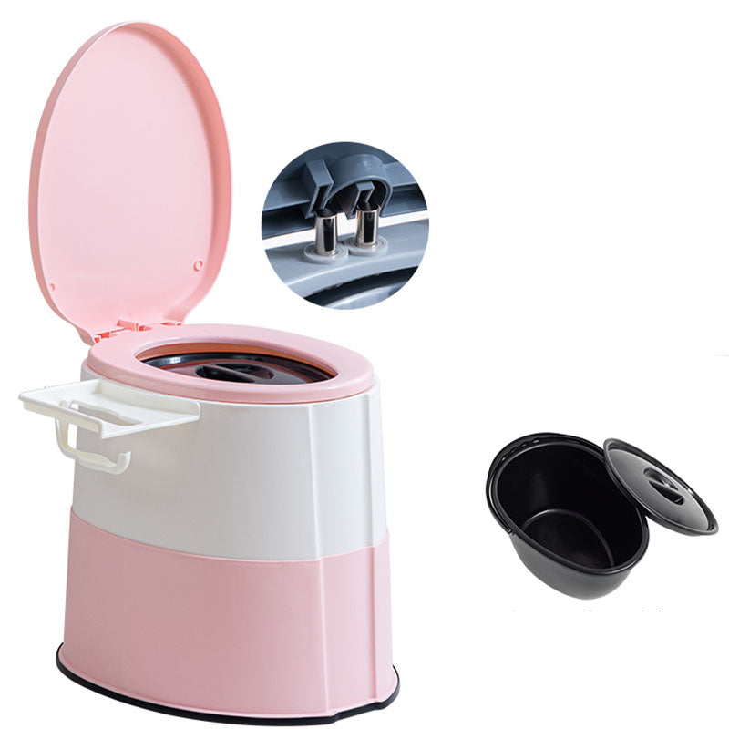 Modern Flush Toilet Plastic Round Floor Mount Toilet Bowl for Bathroom Pink Upgrading Antiskid Solid Barrel Clearhalo 'Bathroom Remodel & Bathroom Fixtures' 'Home Improvement' 'home_improvement' 'home_improvement_toilets' 'Toilets & Bidets' 'Toilets' 6077910