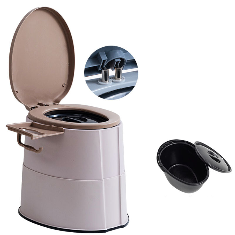 Modern Flush Toilet Plastic Round Floor Mount Toilet Bowl for Bathroom Khaki Upgrading Antiskid Solid Barrel Clearhalo 'Bathroom Remodel & Bathroom Fixtures' 'Home Improvement' 'home_improvement' 'home_improvement_toilets' 'Toilets & Bidets' 'Toilets' 6077914