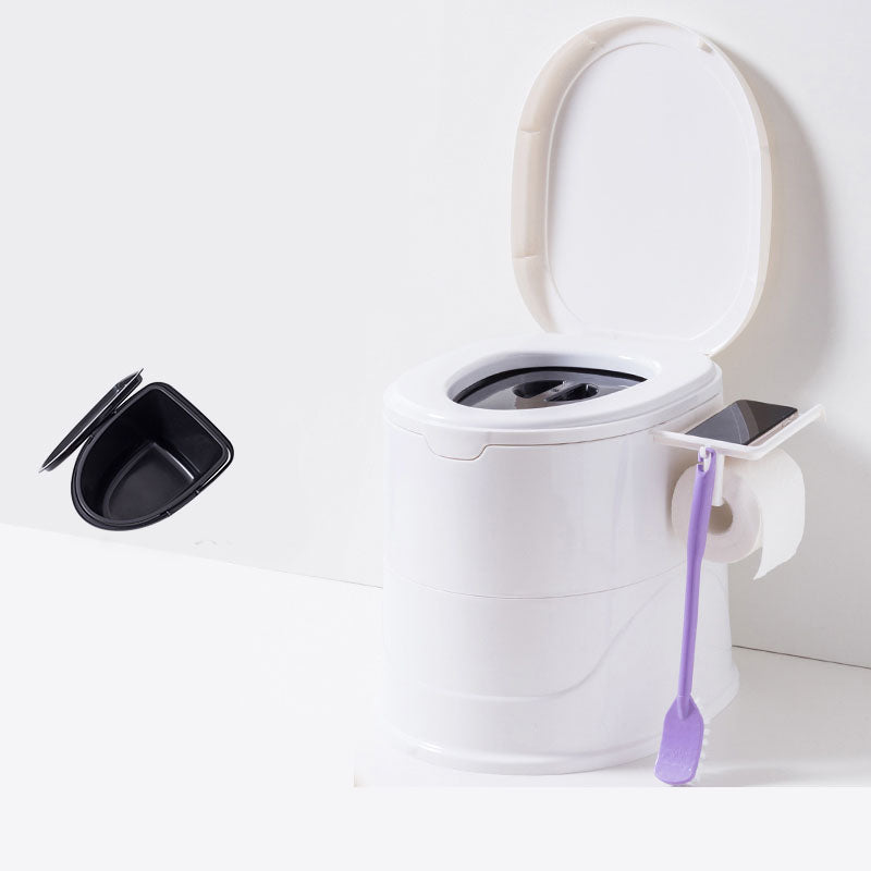 Floor Mounted Plastic Flush Toilet One-Piece Toilet Modern Toilet Bowl White Antiskid Solid Barrel Clearhalo 'Bathroom Remodel & Bathroom Fixtures' 'Home Improvement' 'home_improvement' 'home_improvement_toilets' 'Toilets & Bidets' 'Toilets' 6077976