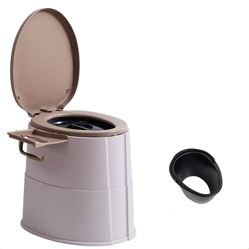 Contemporary Plastic Toilet Floor Mounted Toilet Bowl with Toilet Seat for Washroom Khaki Antiskid Hollow Barrel Clearhalo 'Bathroom Remodel & Bathroom Fixtures' 'Home Improvement' 'home_improvement' 'home_improvement_toilets' 'Toilets & Bidets' 'Toilets' 6078157