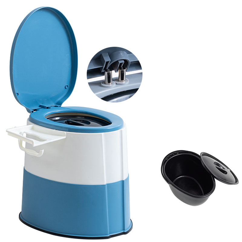 Contemporary Plastic Toilet Floor Mounted Toilet Bowl with Toilet Seat for Washroom Blue Upgrading Antiskid Solid Barrel Clearhalo 'Bathroom Remodel & Bathroom Fixtures' 'Home Improvement' 'home_improvement' 'home_improvement_toilets' 'Toilets & Bidets' 'Toilets' 6078160