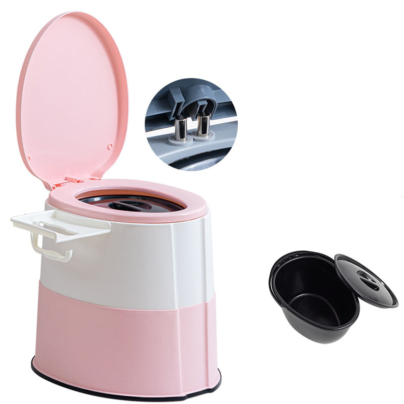 Contemporary Plastic Toilet Floor Mounted Toilet Bowl with Toilet Seat for Washroom Pink Upgrading Antiskid Solid Barrel Clearhalo 'Bathroom Remodel & Bathroom Fixtures' 'Home Improvement' 'home_improvement' 'home_improvement_toilets' 'Toilets & Bidets' 'Toilets' 6078162