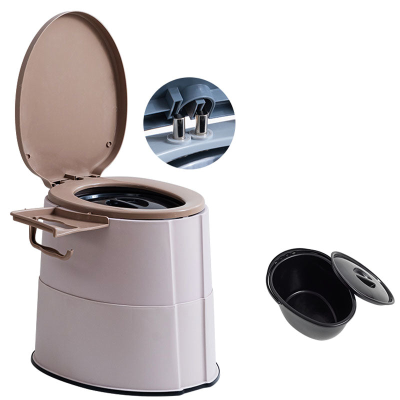 Contemporary Plastic Toilet Floor Mounted Toilet Bowl with Toilet Seat for Washroom Khaki Upgrading Antiskid Solid Barrel Clearhalo 'Bathroom Remodel & Bathroom Fixtures' 'Home Improvement' 'home_improvement' 'home_improvement_toilets' 'Toilets & Bidets' 'Toilets' 6078165