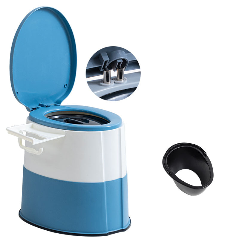 Contemporary Plastic Toilet Floor Mounted Toilet Bowl with Toilet Seat for Washroom Blue Upgrading Antiskid Hollow Barrel Clearhalo 'Bathroom Remodel & Bathroom Fixtures' 'Home Improvement' 'home_improvement' 'home_improvement_toilets' 'Toilets & Bidets' 'Toilets' 6078168
