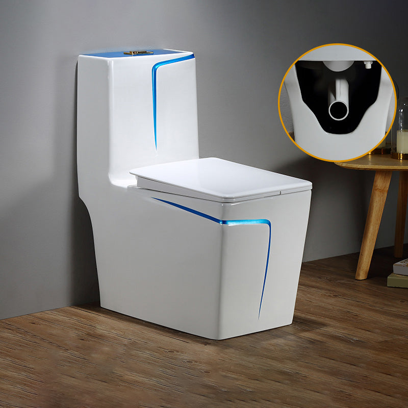 Floor Mount Flush Toilet Skirted Traditional One-Piece Toilet with Slow Close Seat 13"L x 27"W x 30"H Blue Clearhalo 'Bathroom Remodel & Bathroom Fixtures' 'Home Improvement' 'home_improvement' 'home_improvement_toilets' 'Toilets & Bidets' 'Toilets' 6090628