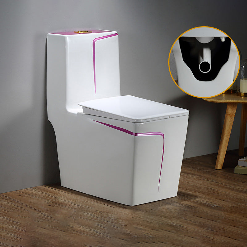 Floor Mount Flush Toilet Skirted Traditional One-Piece Toilet with Slow Close Seat 13"L x 27"W x 30"H Purple Clearhalo 'Bathroom Remodel & Bathroom Fixtures' 'Home Improvement' 'home_improvement' 'home_improvement_toilets' 'Toilets & Bidets' 'Toilets' 6090629