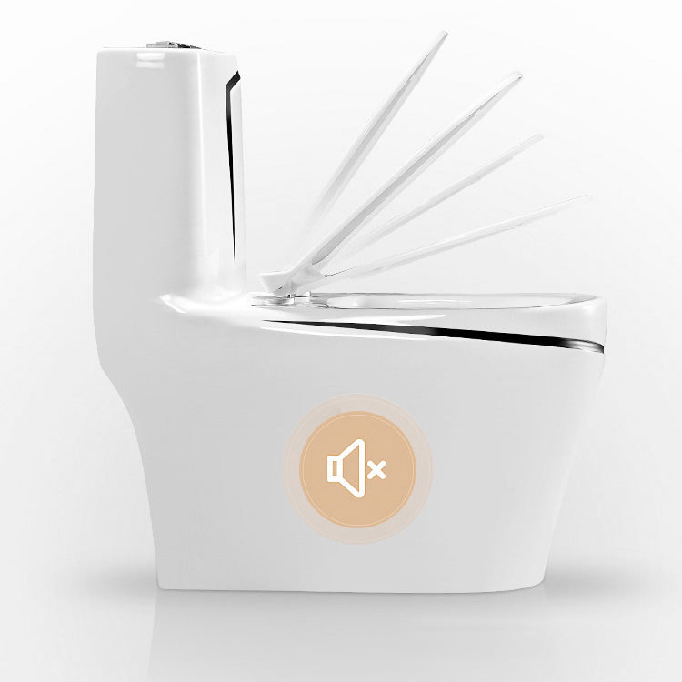 Floor Mount Flush Toilet Skirted Traditional One-Piece Toilet with Slow Close Seat Clearhalo 'Bathroom Remodel & Bathroom Fixtures' 'Home Improvement' 'home_improvement' 'home_improvement_toilets' 'Toilets & Bidets' 'Toilets' 6090637