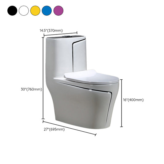 Floor Mount Flush Toilet Skirted Traditional One-Piece Toilet with Slow Close Seat Clearhalo 'Bathroom Remodel & Bathroom Fixtures' 'Home Improvement' 'home_improvement' 'home_improvement_toilets' 'Toilets & Bidets' 'Toilets' 6090646